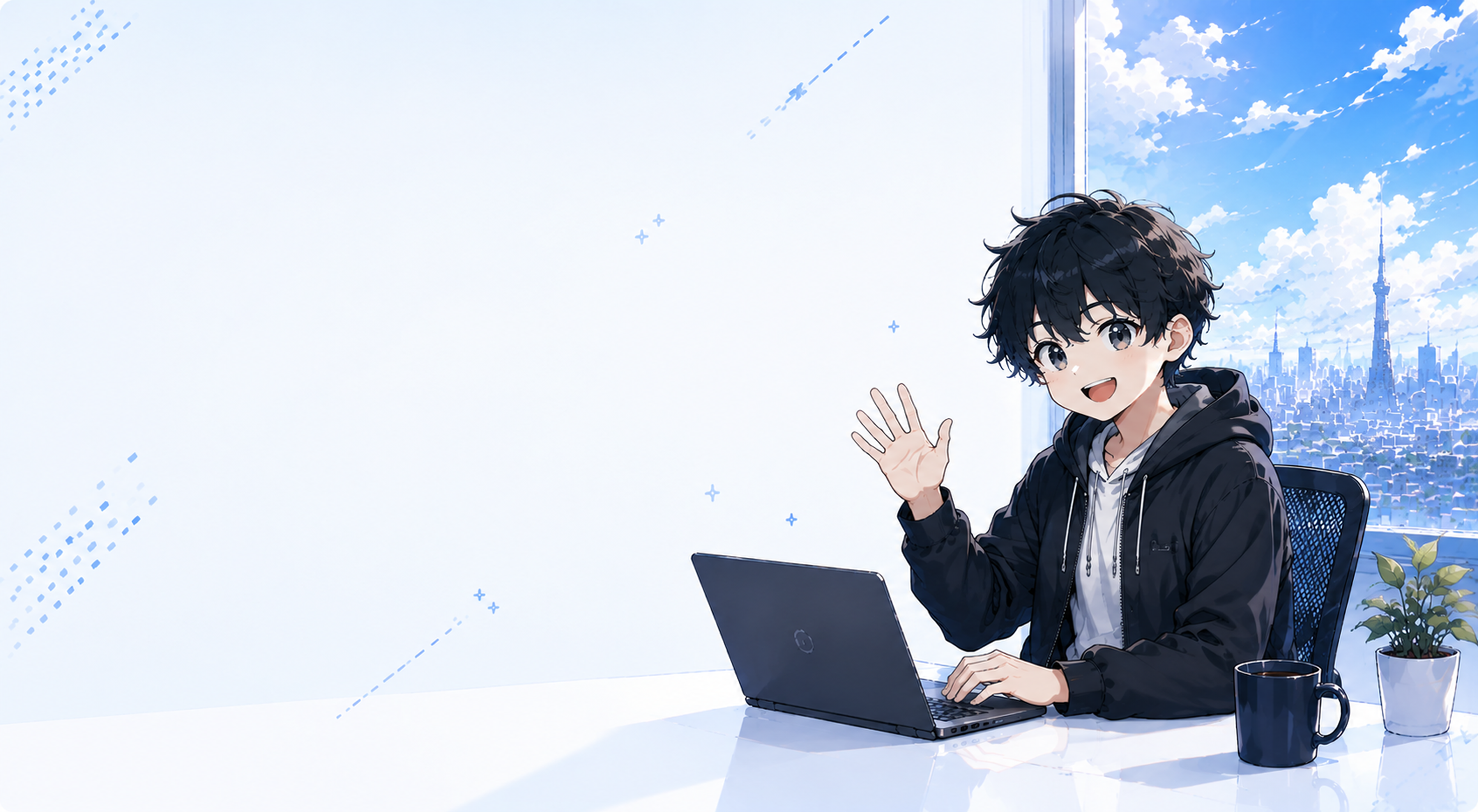 Tanaka Shunya — waving hello